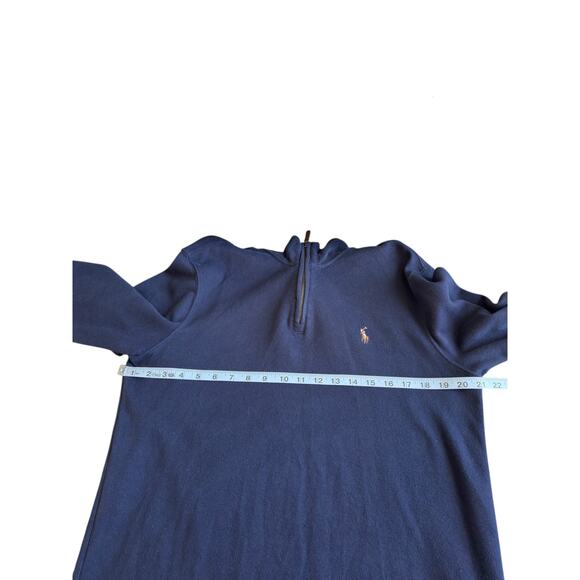Polo Ralph Lauren Men's Half Zip Pullover Navy Blue Estate Rib Preppy Small - Picture 10 of 12